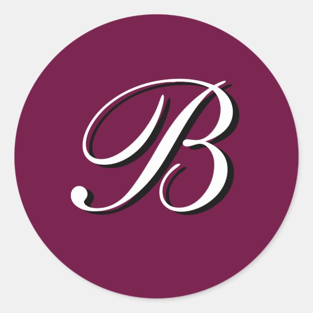 Rond Sticker Monogramme "B" personnalisable (Devant)