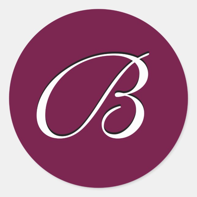 Rond Sticker Monogramme "B" personnalisable (Devant)