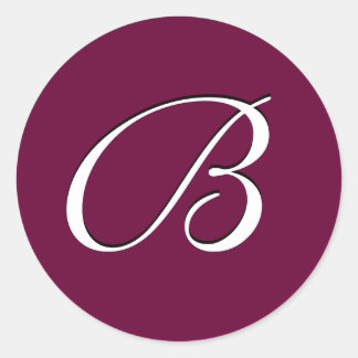 Rond Sticker Monogramme "B" personnalisable