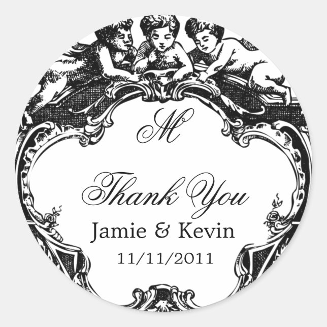 Rond Sticker Monogramme Classé (Devant)