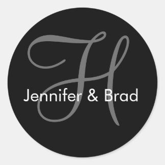 Rond Sticker Monogramme de la chambre de Mariage person