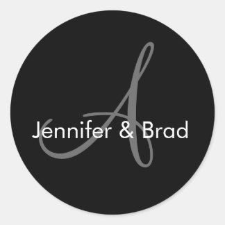 Rond Sticker Monogramme de la chambre de Mariage person