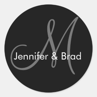 Rond Sticker Monogramme de la chambre de Mariage person
