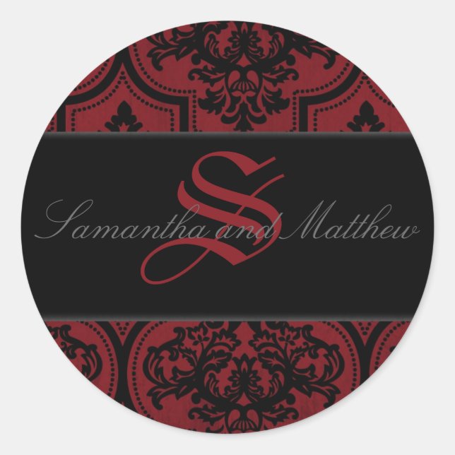 Rond Sticker Monogramme de mariée Vampire B2 (Devant)