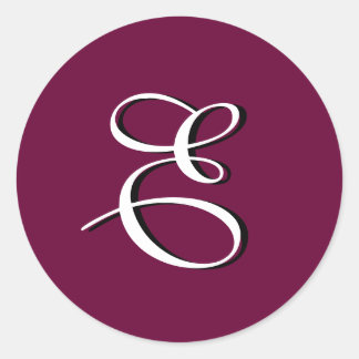 Rond Sticker Monogramme "E" personnalisable
