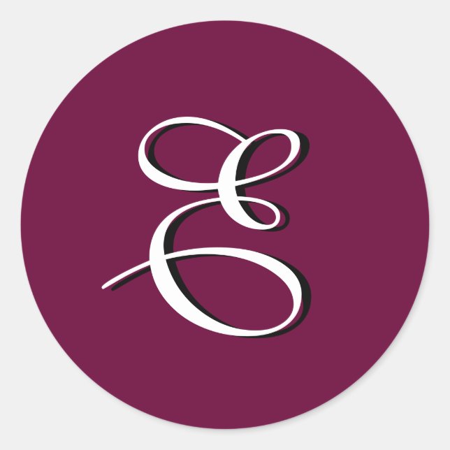 Rond Sticker Monogramme "E" personnalisable (Devant)