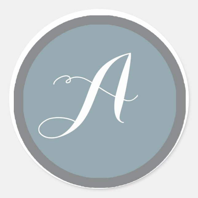 Rond Sticker monogramme et sceau d'enveloppe (Devant)