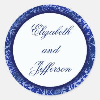Rond Sticker Monogramme Feuille William Morris
