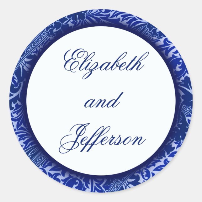 Rond Sticker Monogramme Feuille William Morris (Devant)