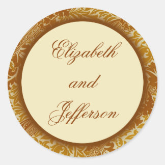 Rond Sticker Monogramme Feuille William Morris