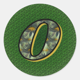 Rond Sticker Monogramme Initial O Black Daisers