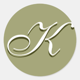 Rond Sticker Monogramme K Pale Green