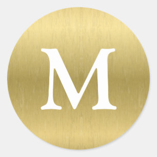 Rond Sticker Monogramme Or Faux