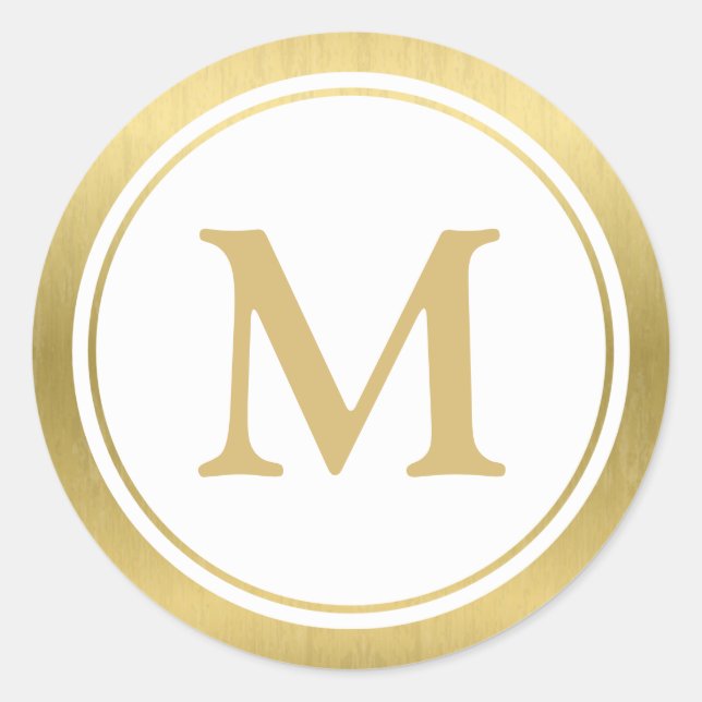 Rond Sticker Monogramme Or Faux (Devant)