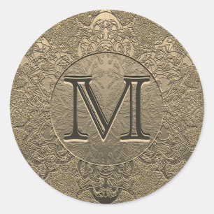 Rond Sticker Monogramme Or Vintage