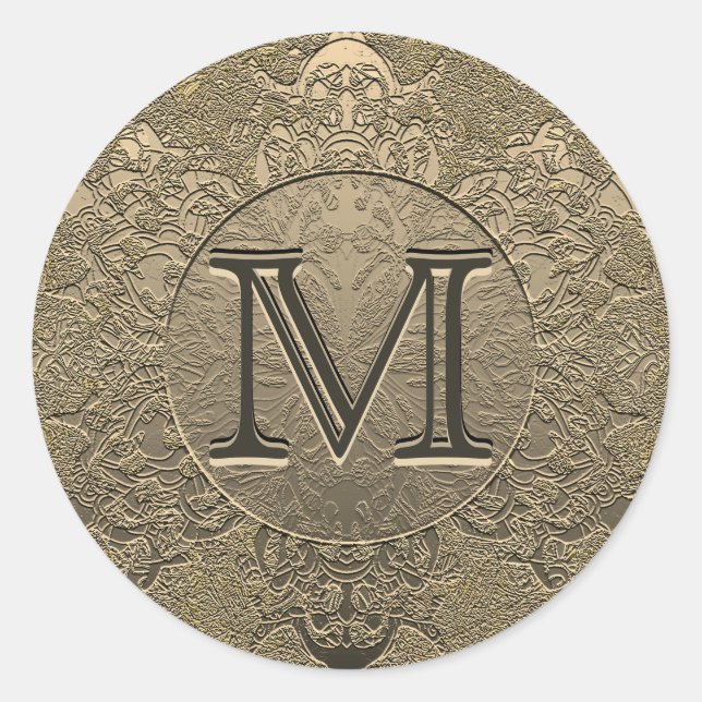 Rond Sticker Monogramme | Or Vintage (Devant)
