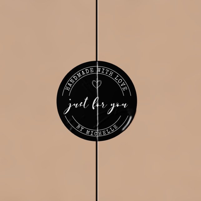 Rond Sticker Monogramme Personnalisé Fait À La Main Ave (Créateur téléchargé)