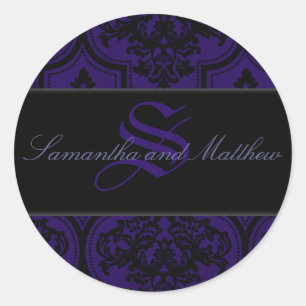 Rond Sticker monogramme romantique B