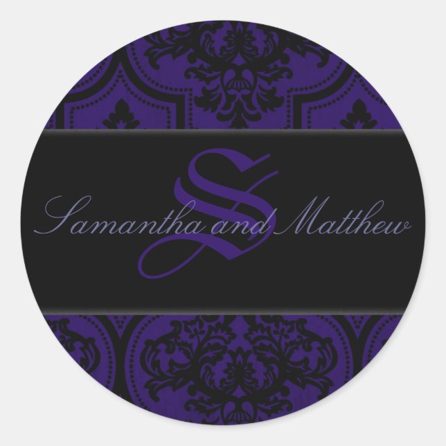 Rond Sticker monogramme romantique B (Devant)