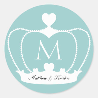 Rond Sticker monographie de mariage élégant