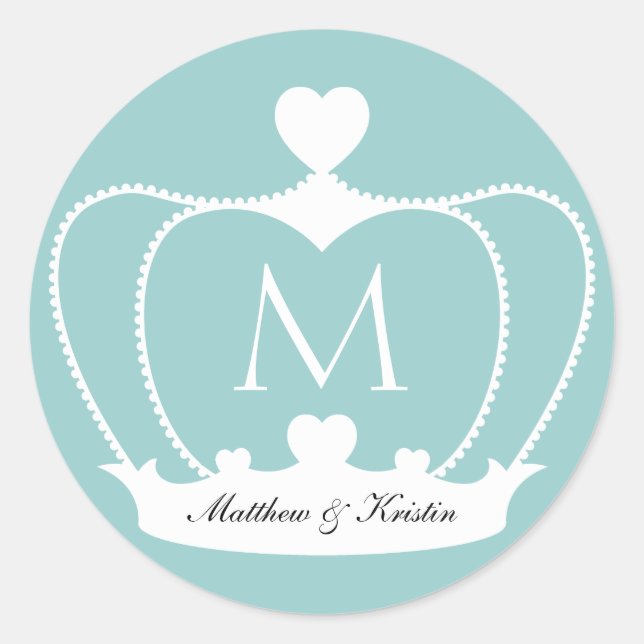 Rond Sticker monographie de mariage élégant (Devant)