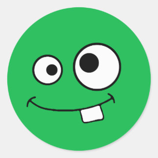 Rond Sticker Monstre Vert Googly
