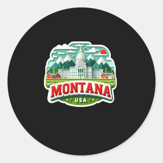 Rond Sticker Montana En Usa (Devant)