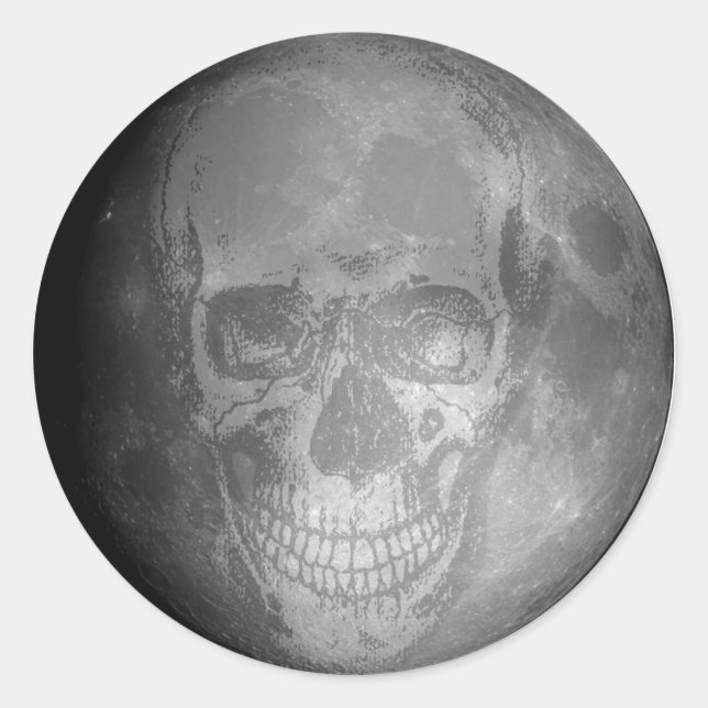Rond Sticker moon crâne (Devant)