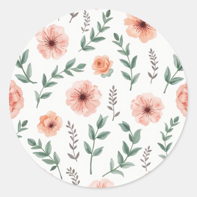 Rond Sticker motif à fleurs (Devant)