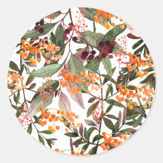Rond Sticker - motif de fleurs d'aquarelle