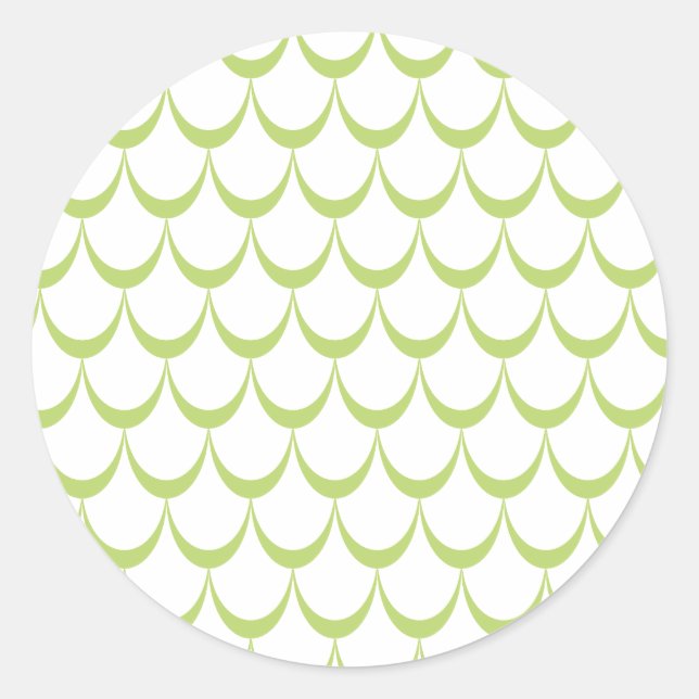Rond Sticker Motif de pétoncle vert minimal (Devant)