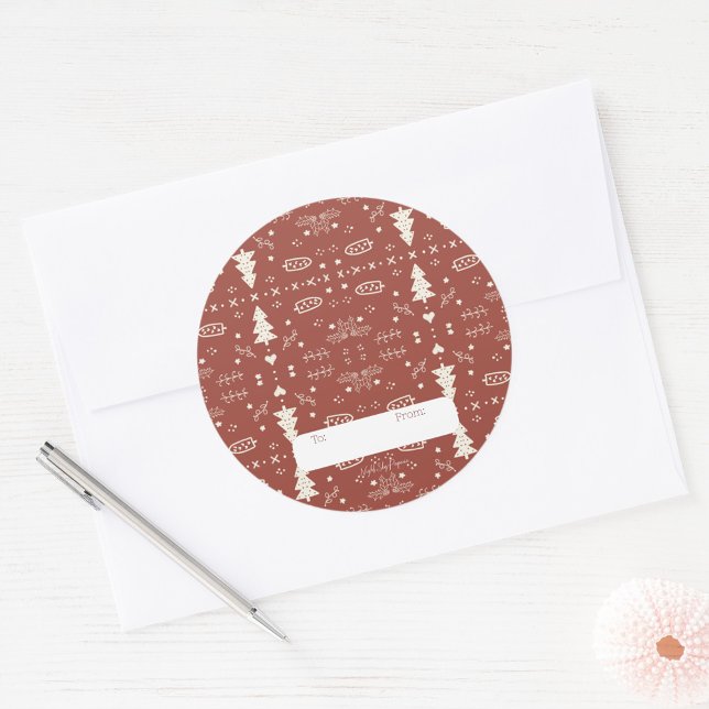 Rond Sticker Motif de vacances - Rouge - Set 6 (Créateur téléchargé)