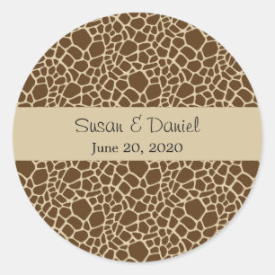 Rond Sticker Motif Giraffe