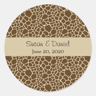 Rond Sticker Motif Giraffe