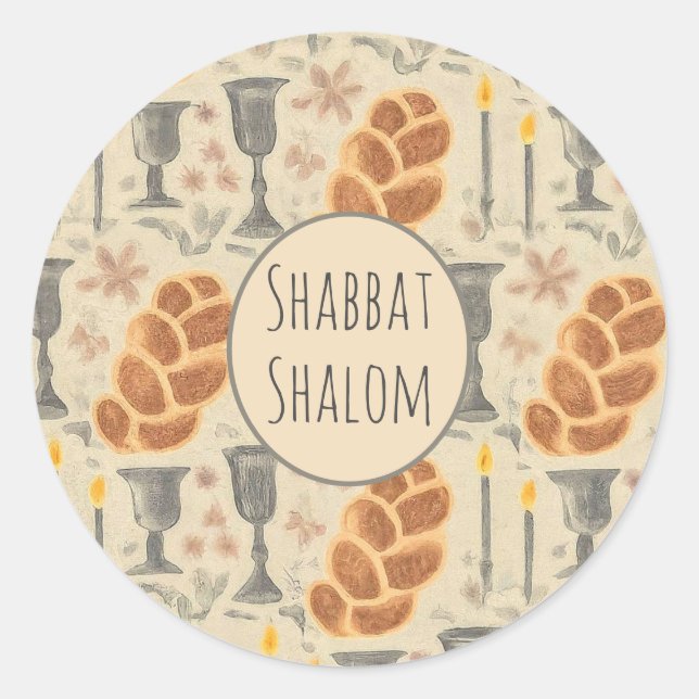 Rond Sticker Motif Shabbat (Devant)