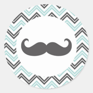 Rond Sticker Moustache Chevron
