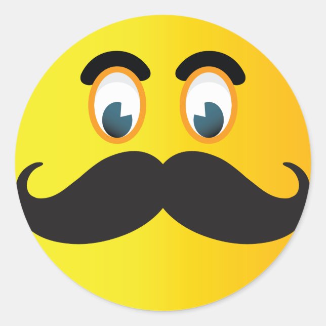 Rond Sticker Mustache Emoji (Devant)