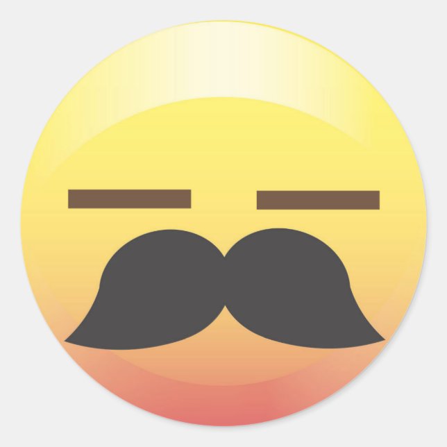 Rond Sticker Mustache Emoji Sigh Party (Devant)