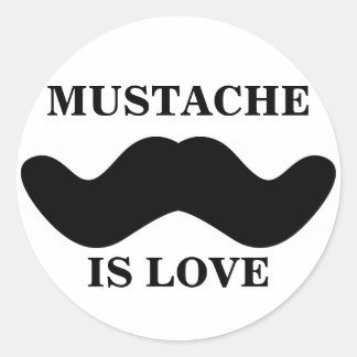 Rond Sticker 'Mustache Is Love'