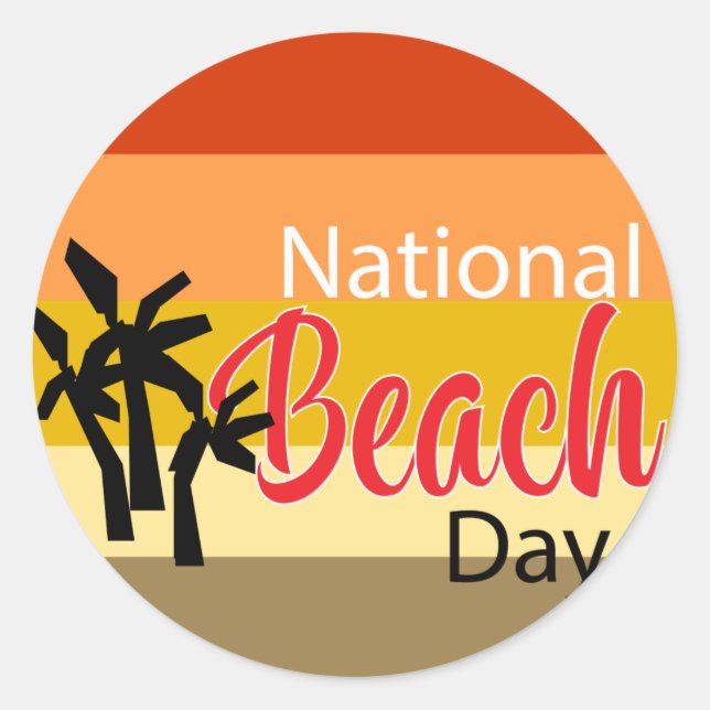 Rond Sticker National Beach Day (Devant)
