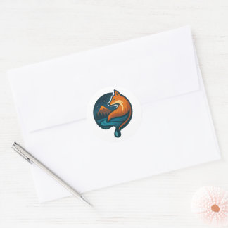 Rond Sticker Nature Fox