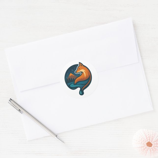 Rond Sticker Nature Fox (Enveloppe)