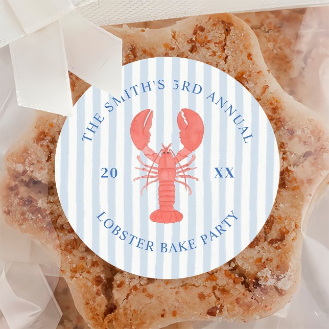 Rond Sticker Nautique Bake de homard (Créateur téléchargé)