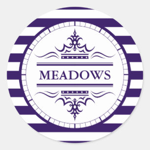 Rond Sticker Nautique Élégant de la Marine Monogram Cla