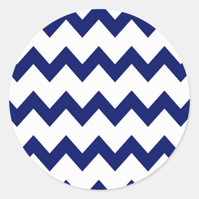 Rond Sticker Navy White Chevrons (Devant)