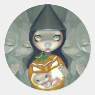 Rond Sticker "Né d'un Citrouille"
