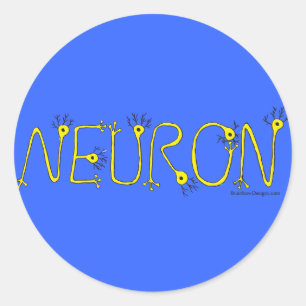 Rond Sticker Neuron - Bleu et Jaune
