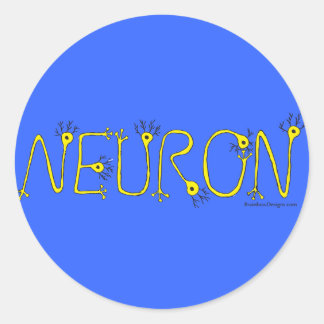 Rond Sticker Neuron - Bleu et Jaune