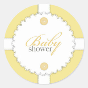Rond Sticker Neutral baby shower Dantel