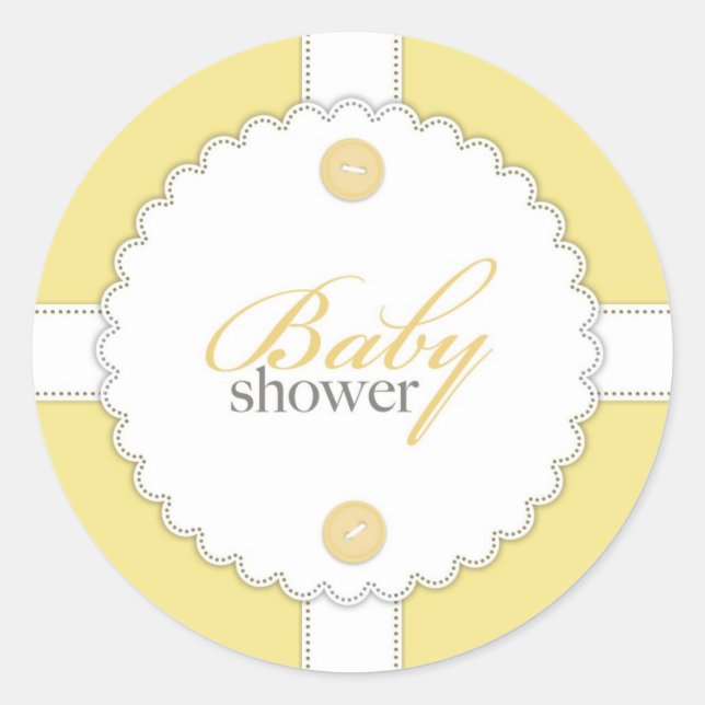 Rond Sticker Neutral baby shower Dantel (Devant)